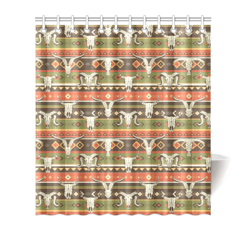 American indian Skull Animal Shower Curtain
