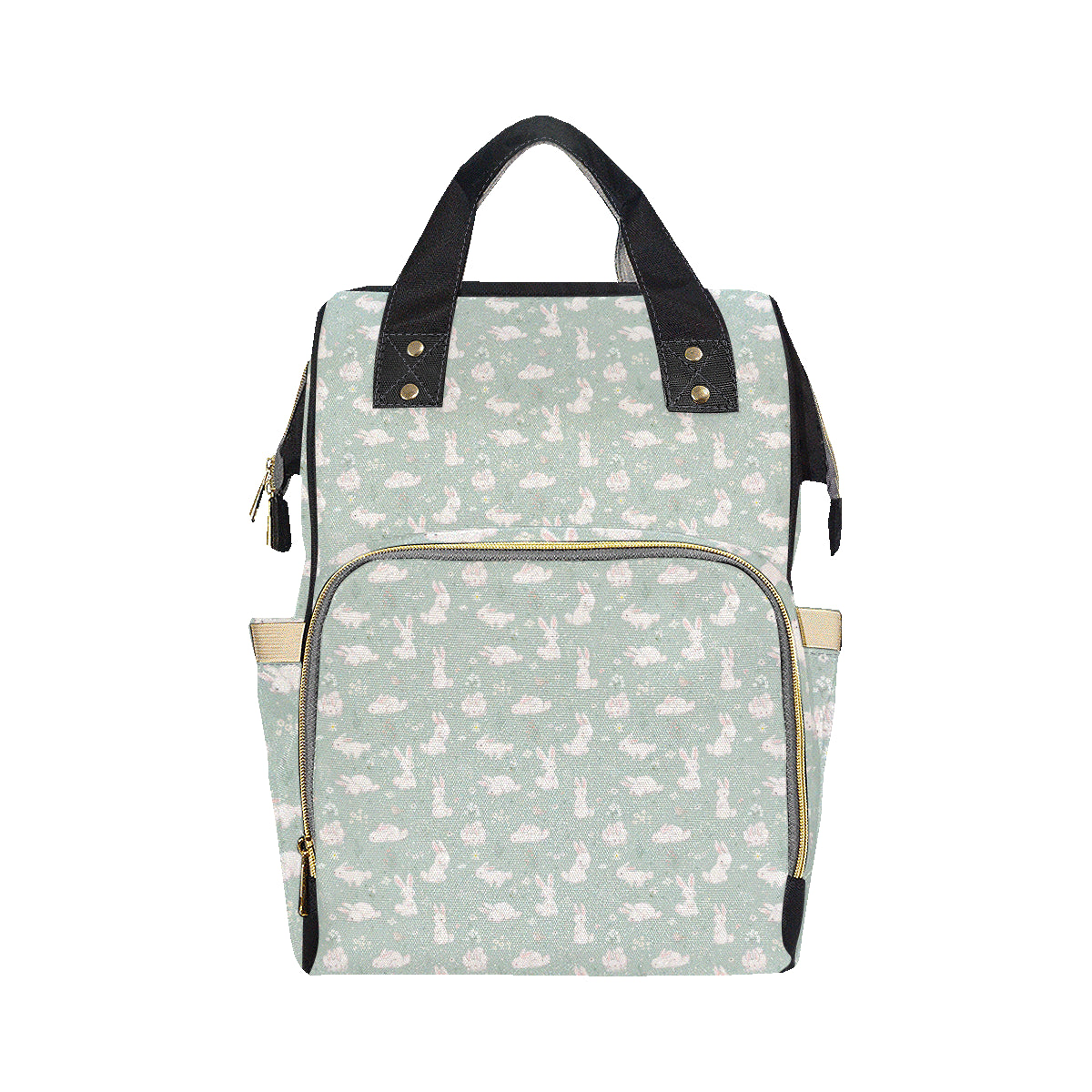 Bunny Pattern Print Design 03 Diaper Bag Backpack