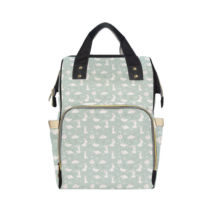 Bunny Pattern Print Design 03 Diaper Bag Backpack