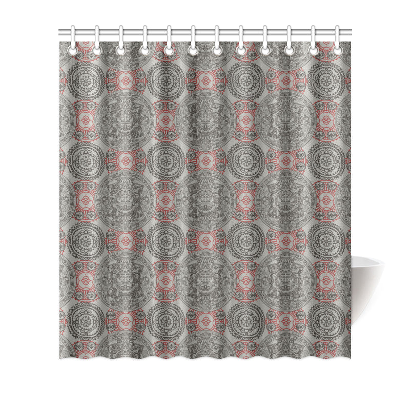 Calendar Aztec Pattern Print Design 04 Shower Curtain