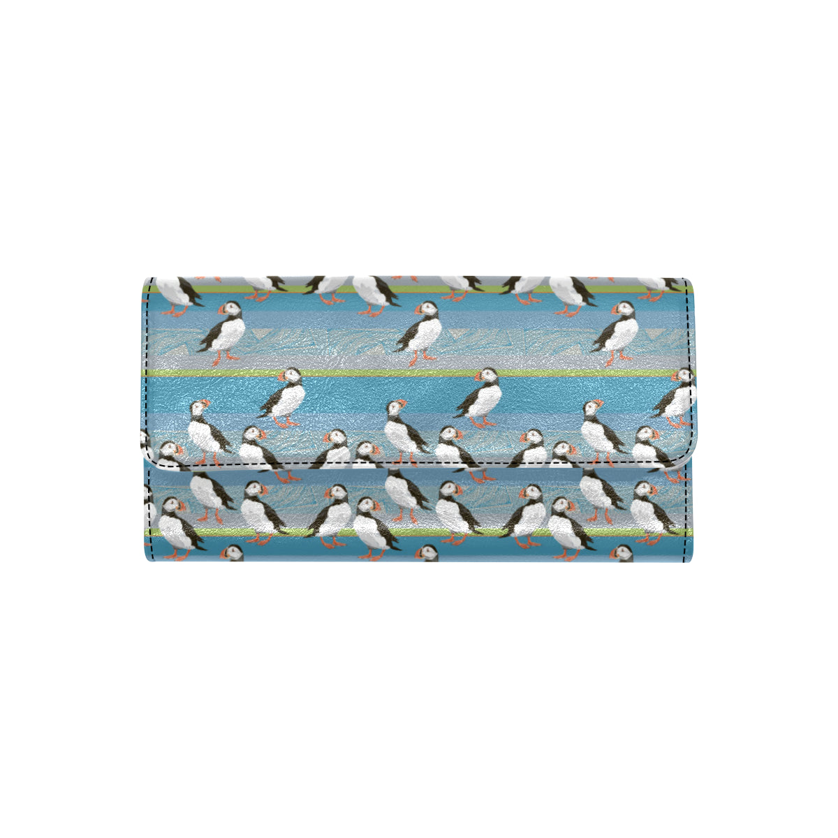 Puffin Pattern Print Design A01 Women's Trifold Wallet