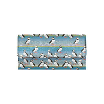 Puffin Pattern Print Design A01 Women's Trifold Wallet