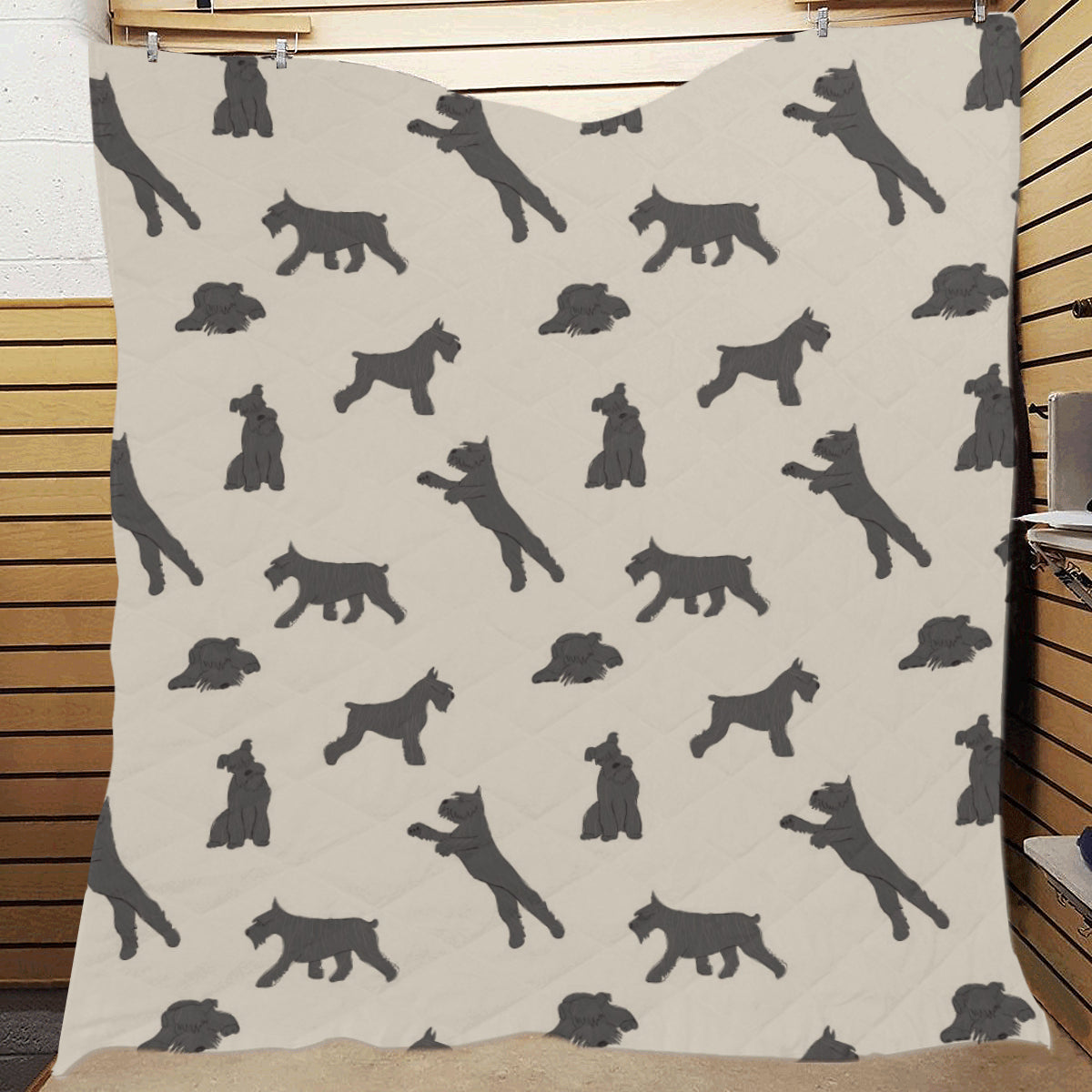 Schnauzers Pattern Print Design A06 Premium Quilt