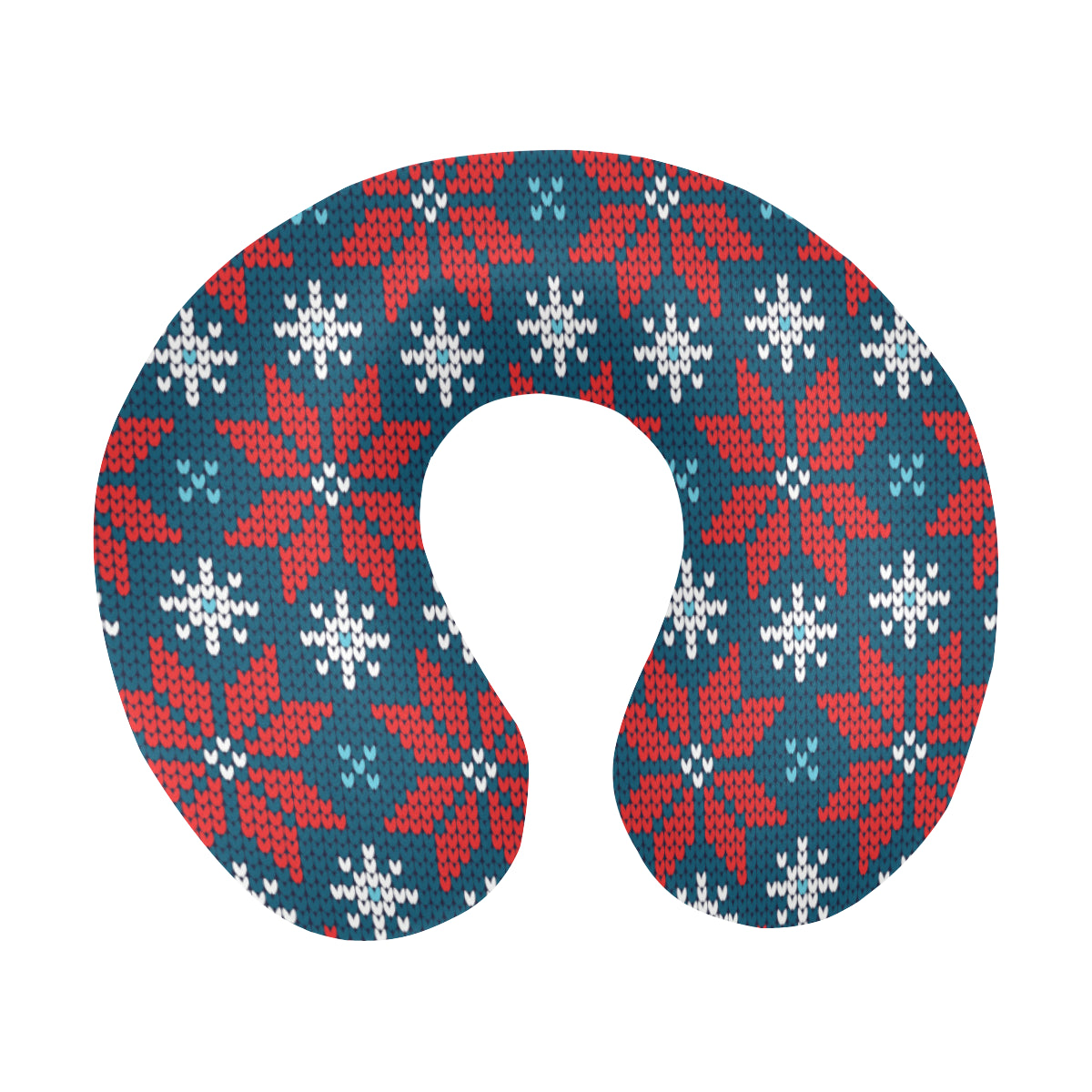 Poinsettia Pattern Print Design A02 U-Shaped Travel Neck Pillow
