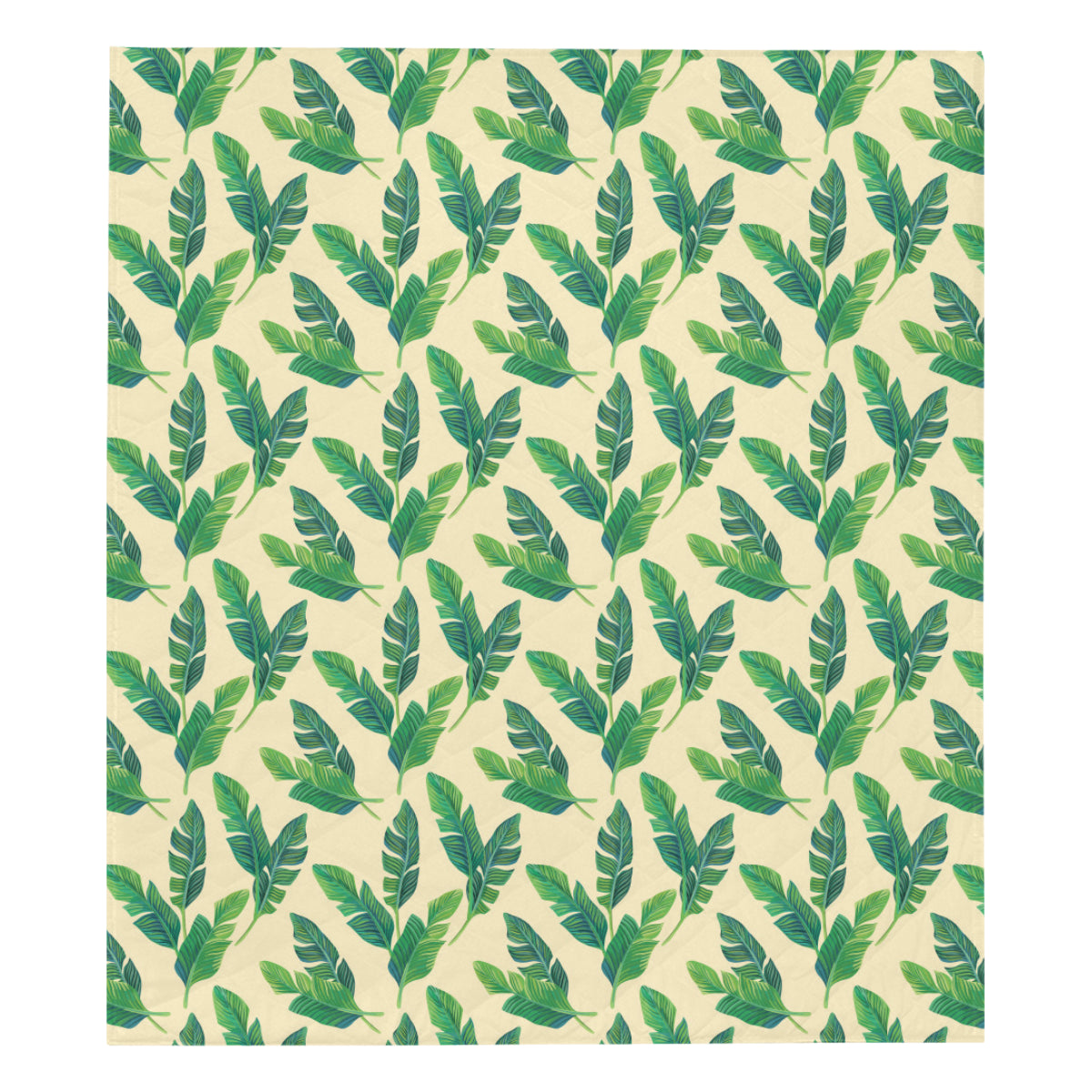 Banana Leaf Pattern Print Design 01 Premium Quilt