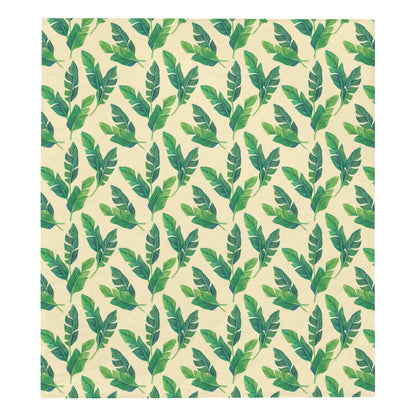 Banana Leaf Pattern Print Design 01 Premium Quilt