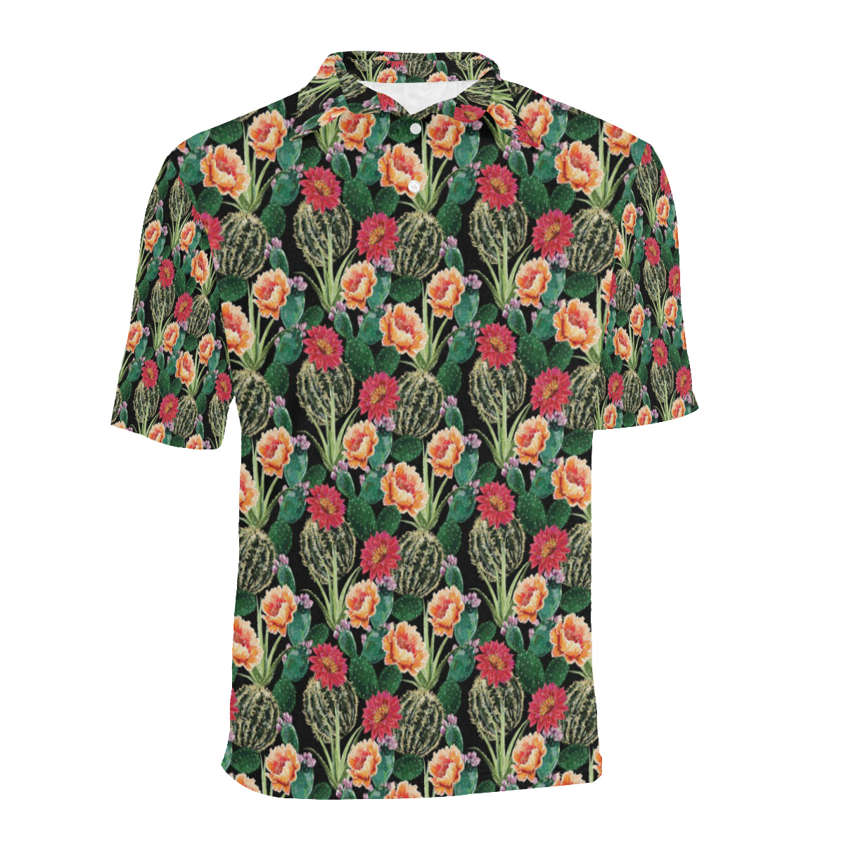 Cactus Pattern Print Design 06 Men Polo Shirt