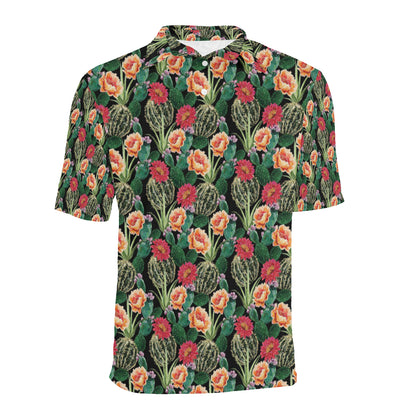 Cactus Pattern Print Design 06 Men Polo Shirt