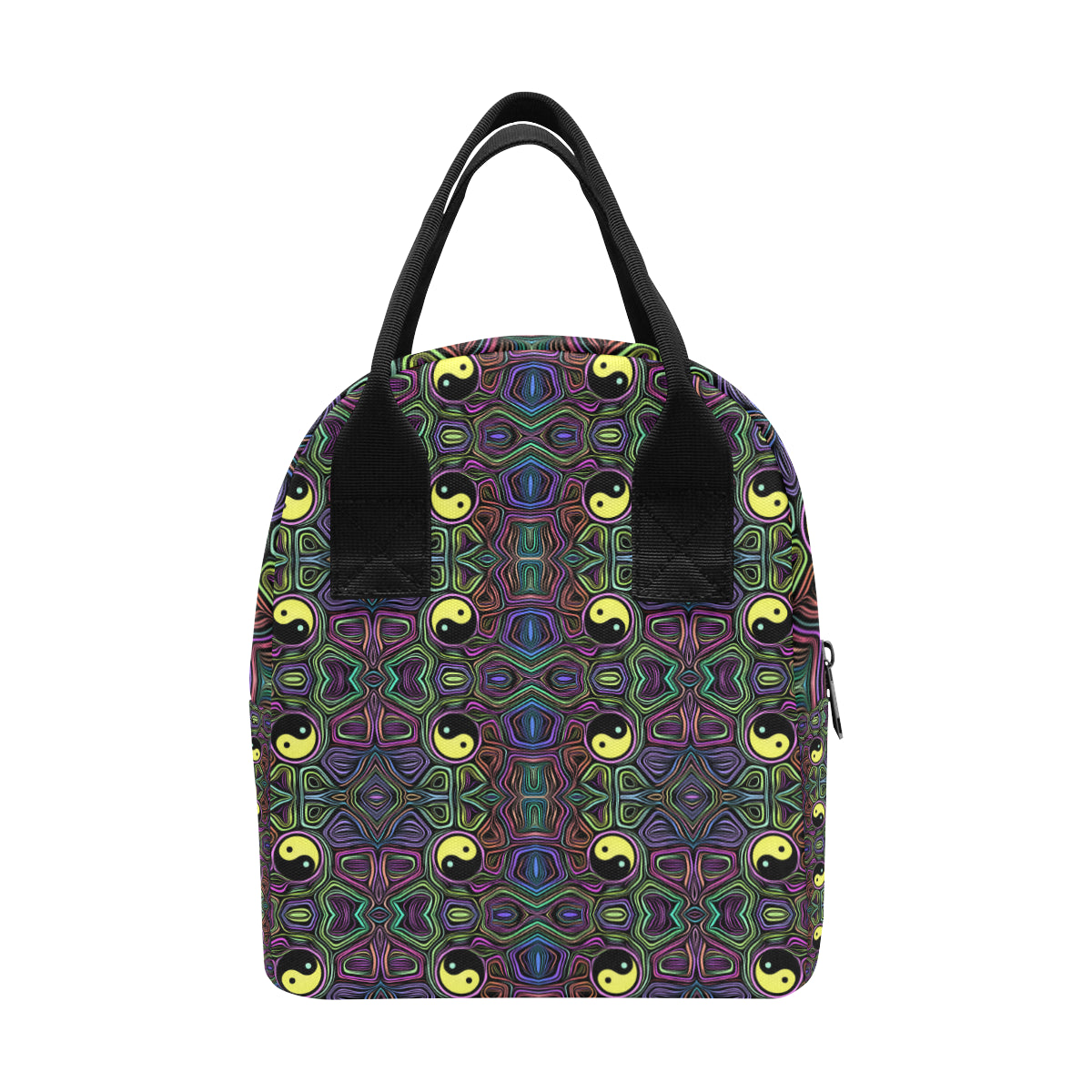 Yin Yang Neon Color Design Print Insulated Lunch Bag