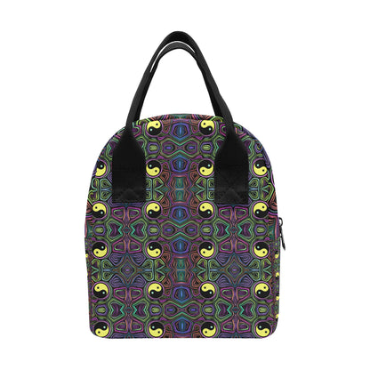 Yin Yang Neon Color Design Print Insulated Lunch Bag