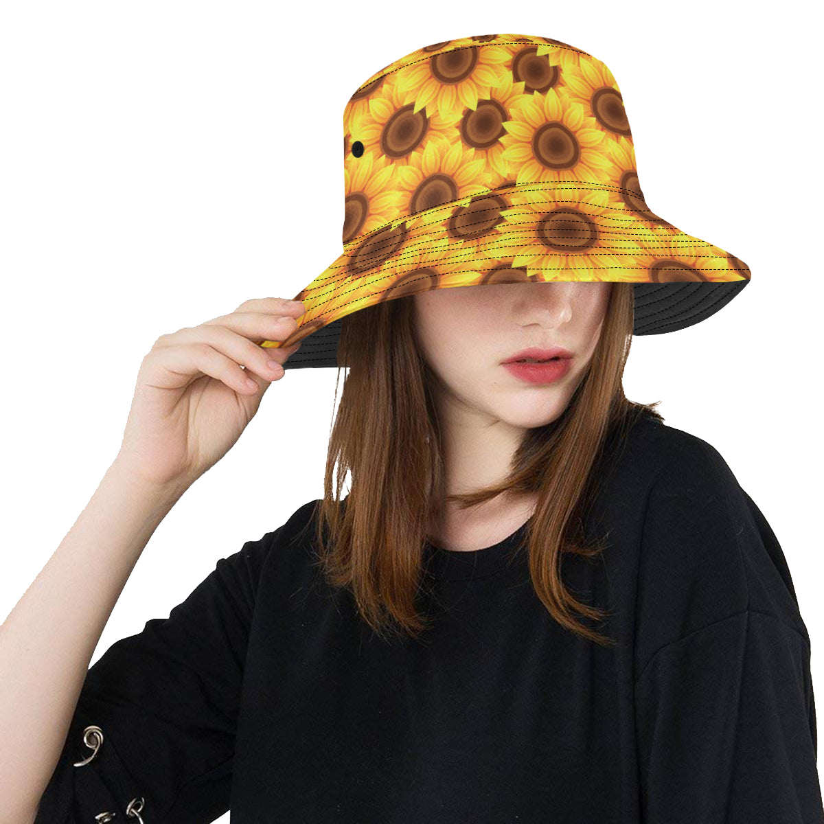 Sunflower Pattern Print Design SF07 Unisex Bucket Hat