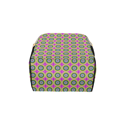 Optical illusion Flower Rainbow Style Diaper Bag Backpack