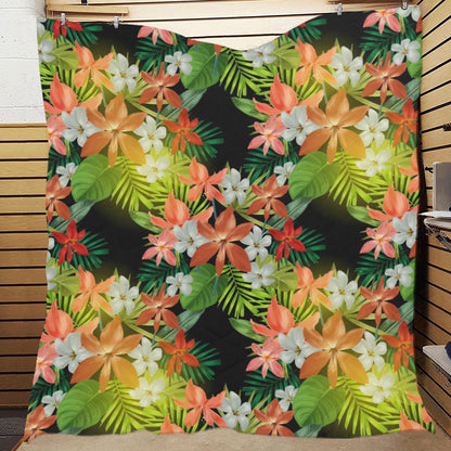 Amaryllis Pattern Print Design AL07 Premium Quilt