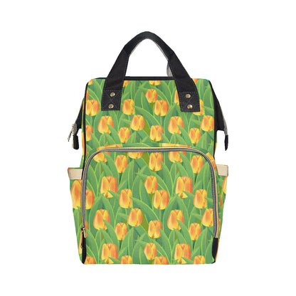 Tulip Orange Pattern Print Design TP07 Diaper Bag Backpack
