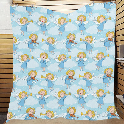 Angel Musician Pattern Print Design 09 Premium Quilt