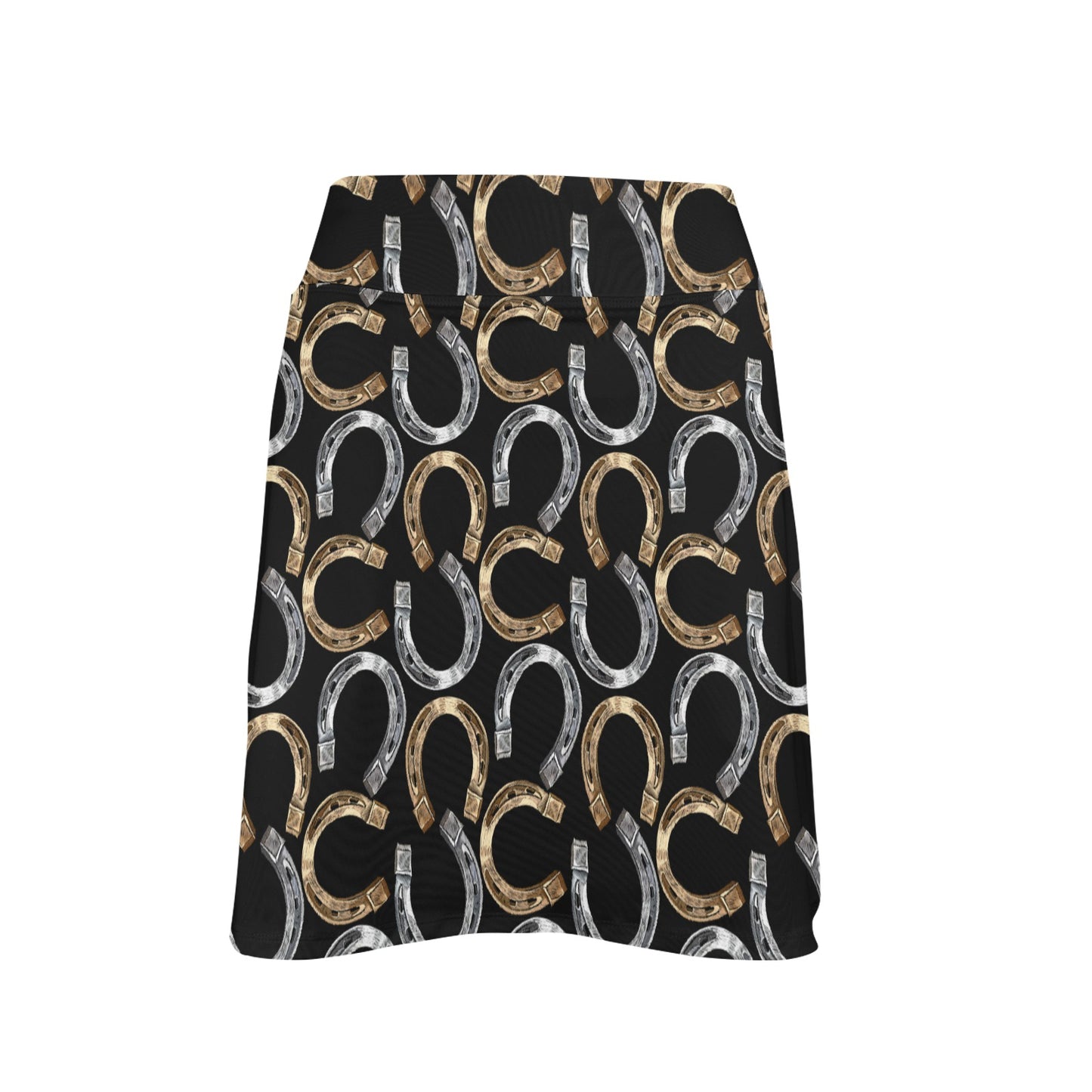 Horseshoe Print Design LKS305 Women's Golf Skirt with Pocket