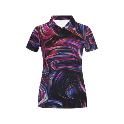 Liquid Pattern Print Design 01 Women's Polo Shirt