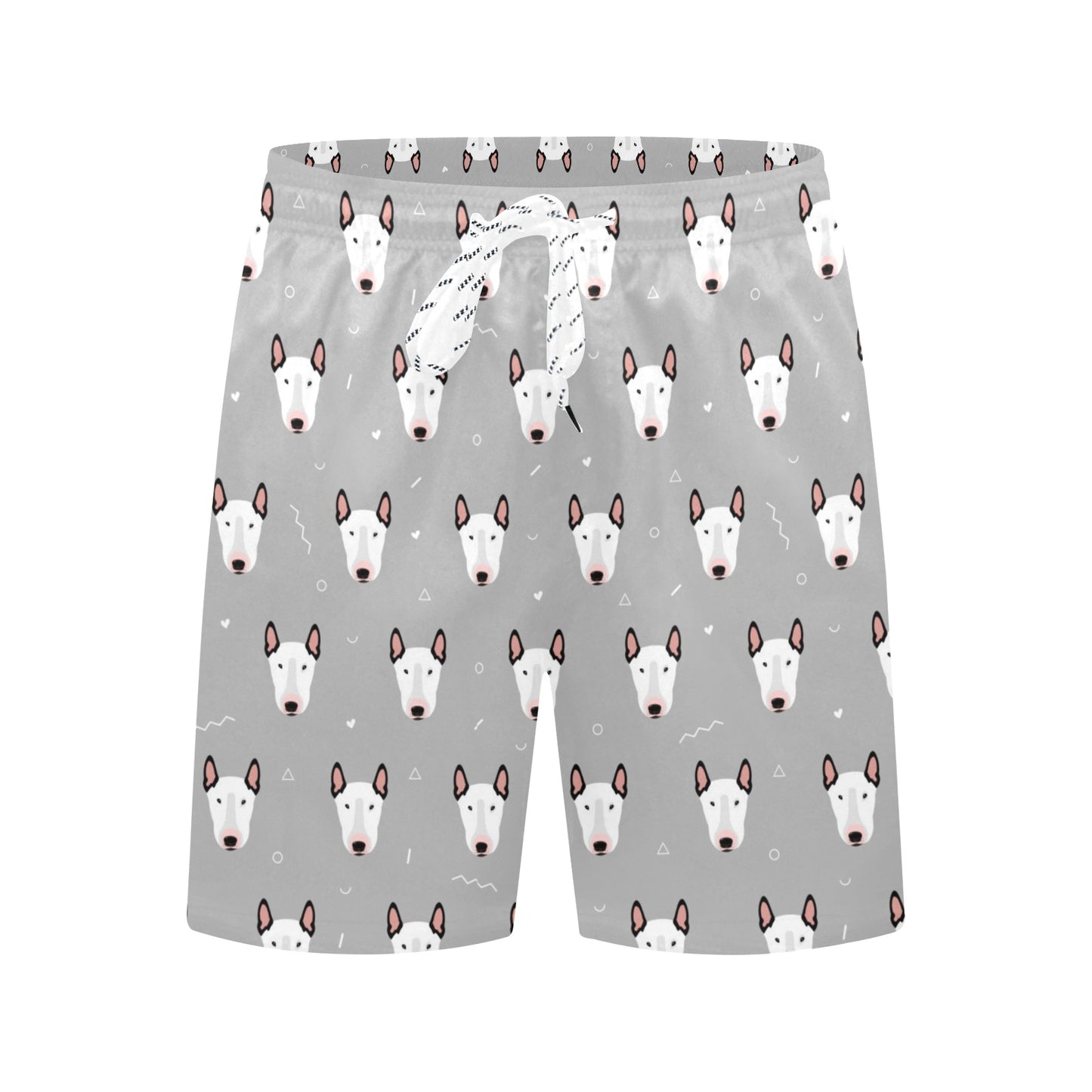 Bull Terrier Head Print Pattern Men's Swim Trunks Beach Shorts