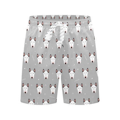 Bull Terrier Head Print Pattern Men's Swim Trunks Beach Shorts