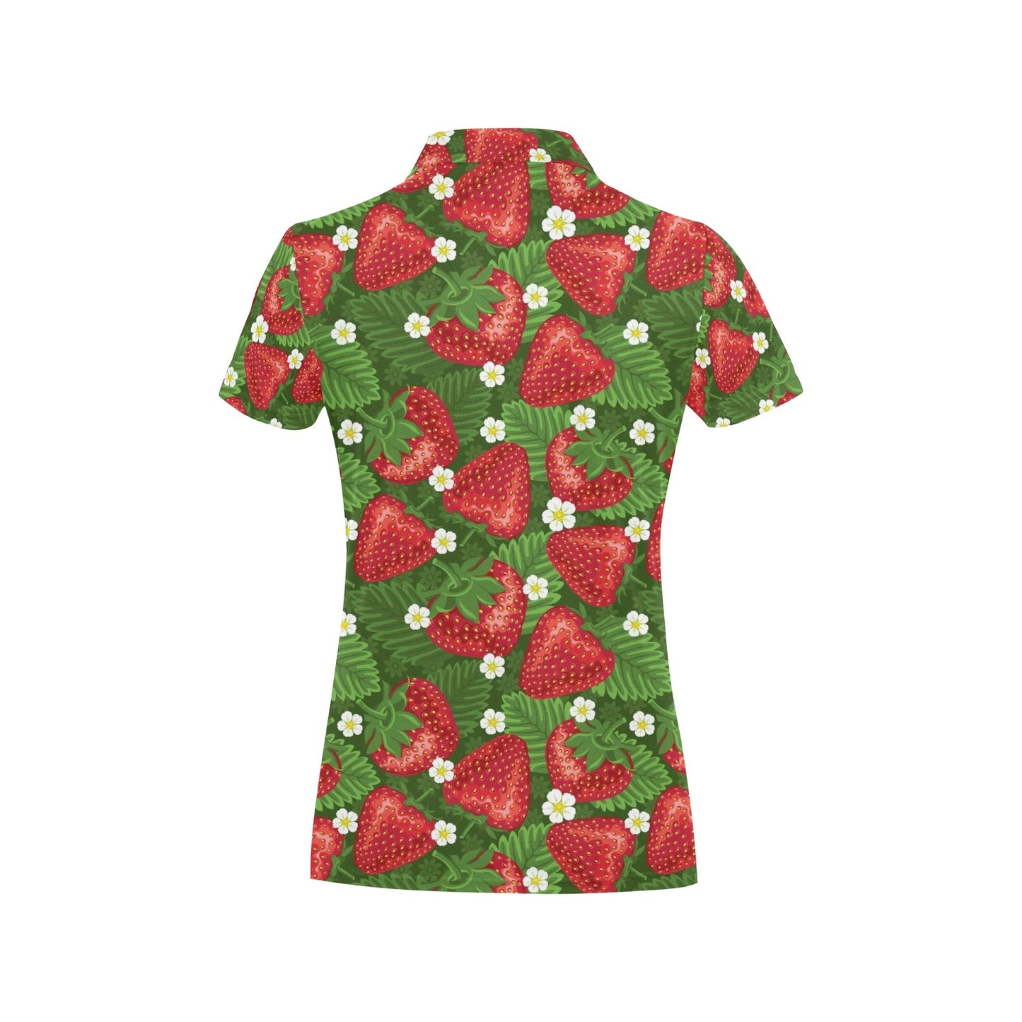 Strawberry Pattern Print Design SB05 Women's Polo Shirt