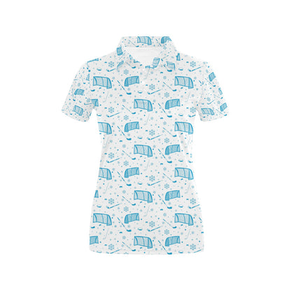 Hockey Print Design LKS303 Women's Polo Shirt