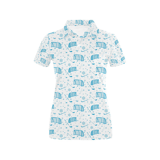 Hockey Print Design LKS303 Women's Polo Shirt