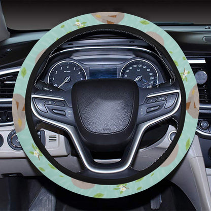 Sloth Print Design LKS305 Steering Wheel Cover with Elastic Edge
