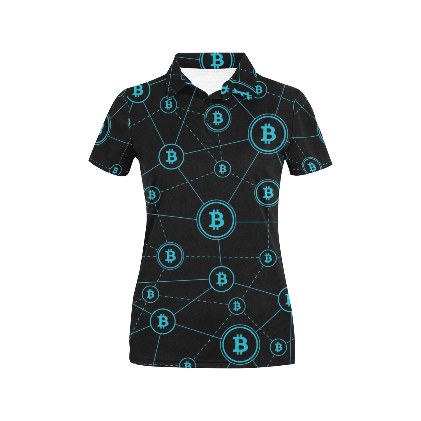 Cryptocurrency Pattern Print Design 01 Women's Polo Shirt