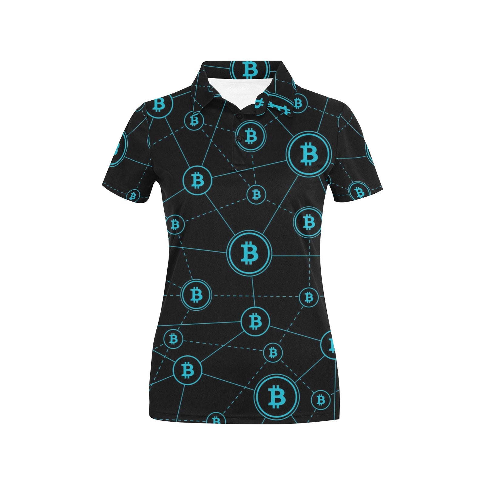 Cryptocurrency Pattern Print Design 01 Women's Polo Shirt