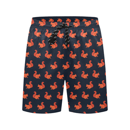 Squirrel Print Design LKS306 Men's Swim Trunks Beach Shorts