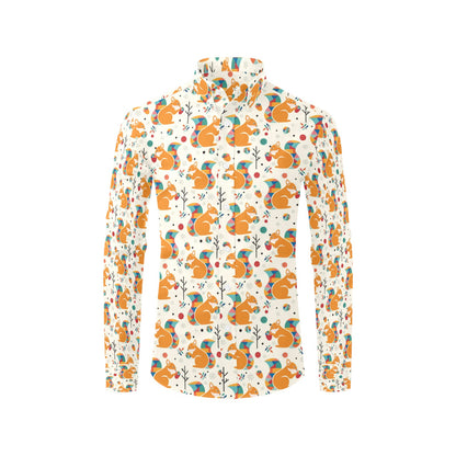 Squirrel Print Design LKS304 Men's Long Sleeve Dress Shirt