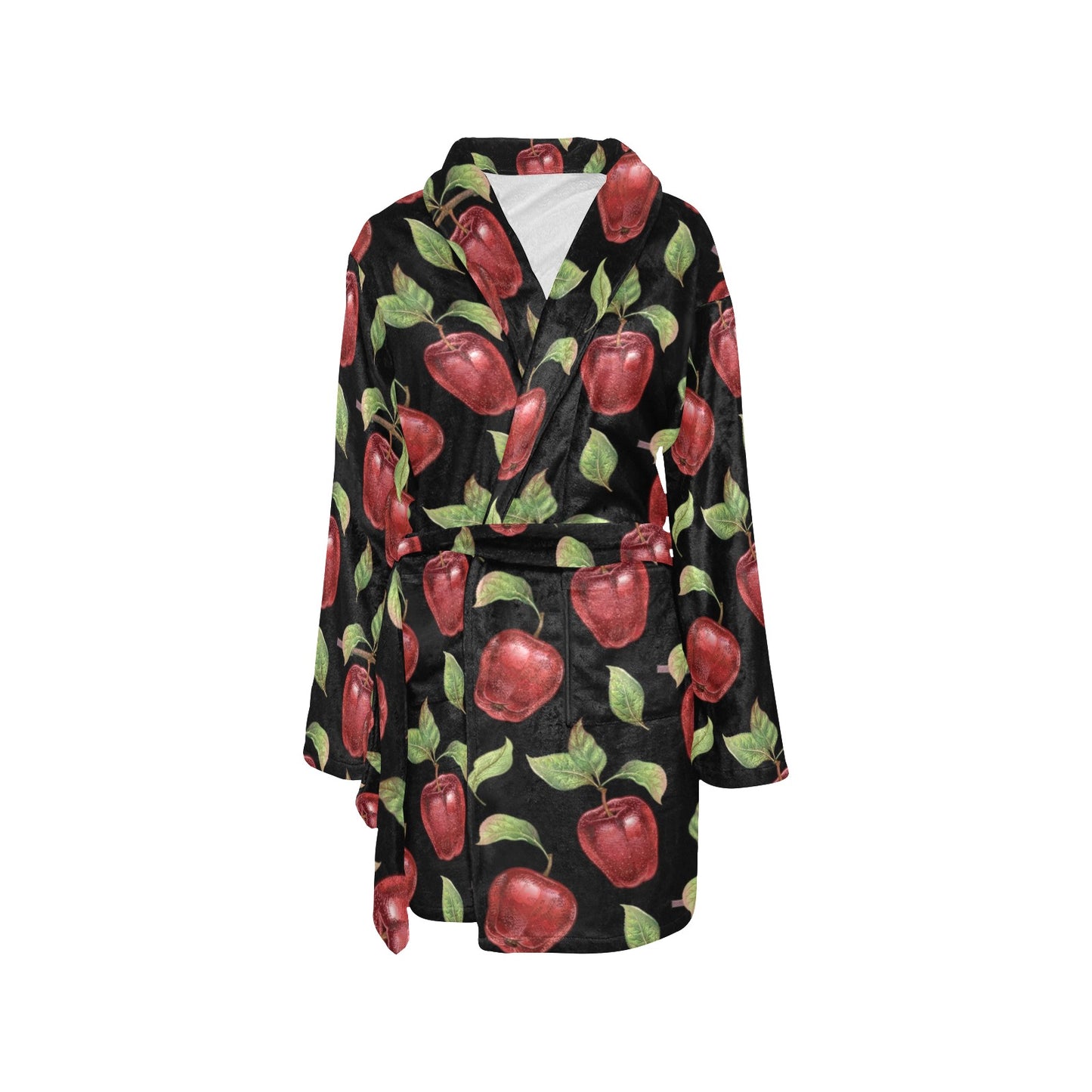 Apple Pattern Print Design AP011 Women's Fleece Robe