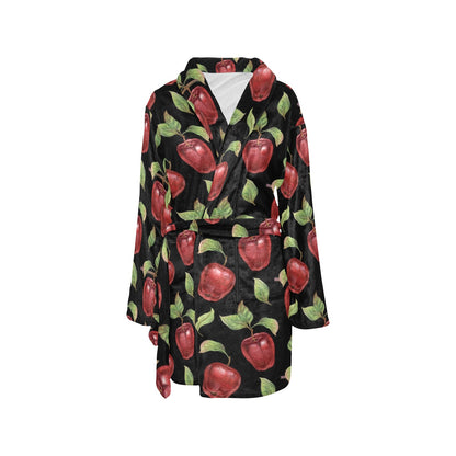 Apple Pattern Print Design AP011 Women's Fleece Robe