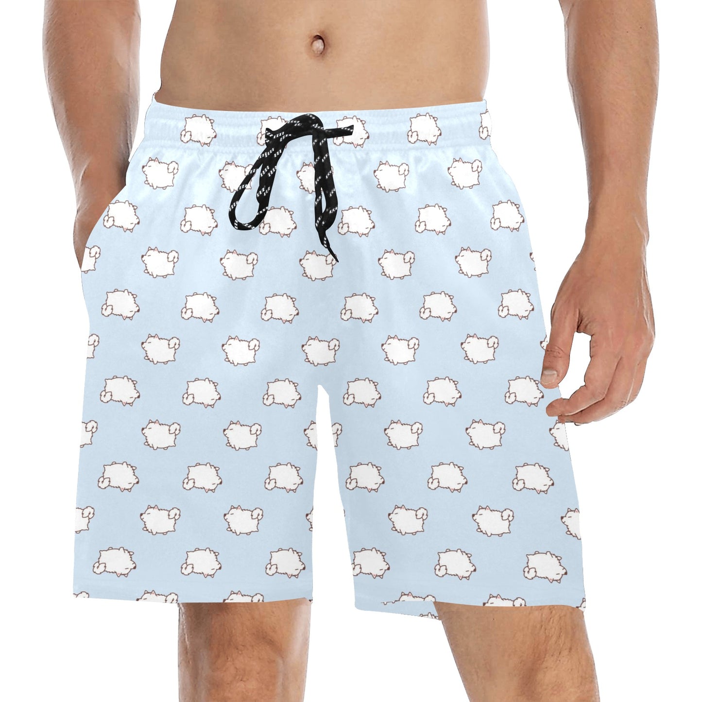Samoyeds Print Design LKS301 Men's Swim Trunks Beach Shorts