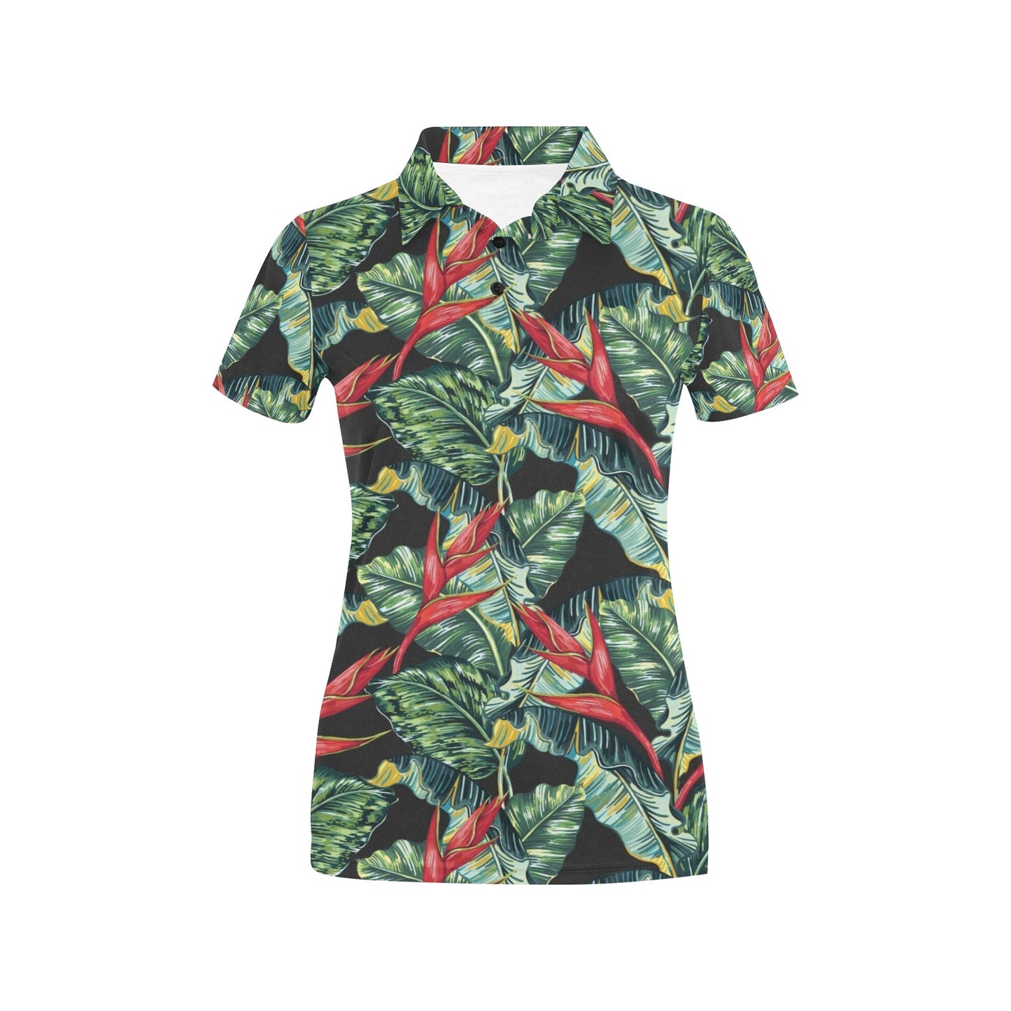 Bird Of Paradise Pattern Print Design BOP06 Women's Polo Shirt