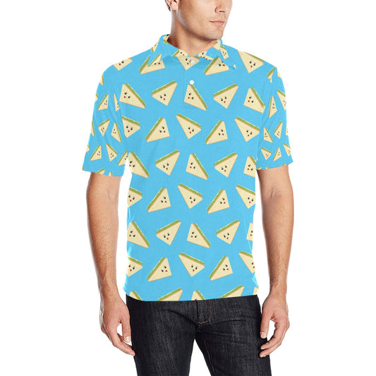 Sandwich Emoji Print Design LKS305 Men Polo Shirt