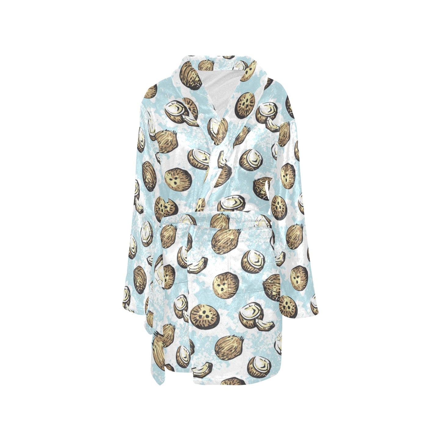 Coconut Pattern Print Design CN01 Women's Fleece Robe