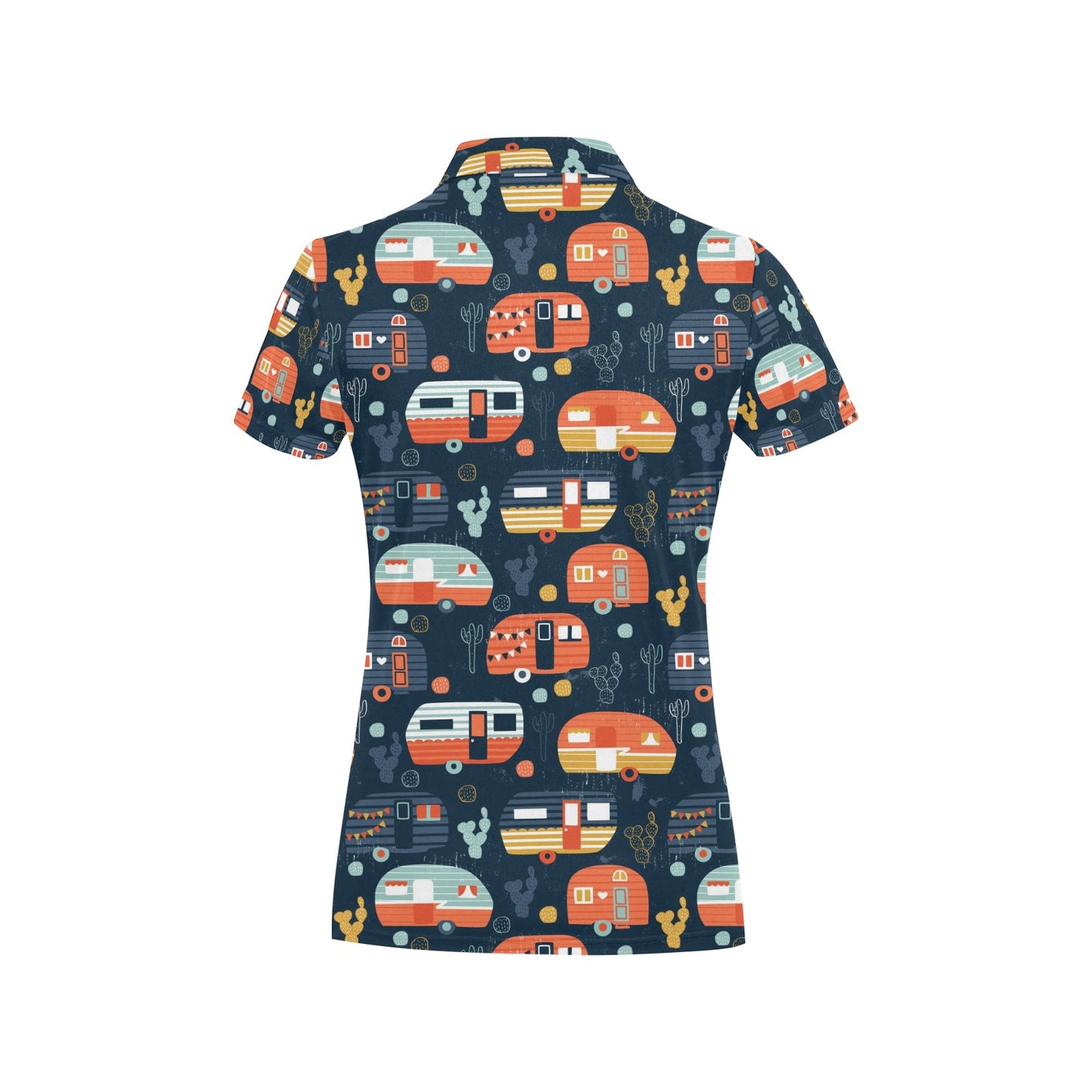 Camper Caravan Print Pattern Women's Polo Shirt
