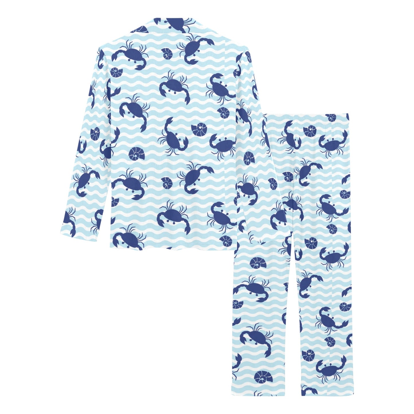 Crab Pattern Print Design 04 Women's Long Pajama Set