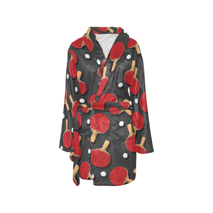 Ping Pong Pattern Print Design A05 Women's Fleece Robe
