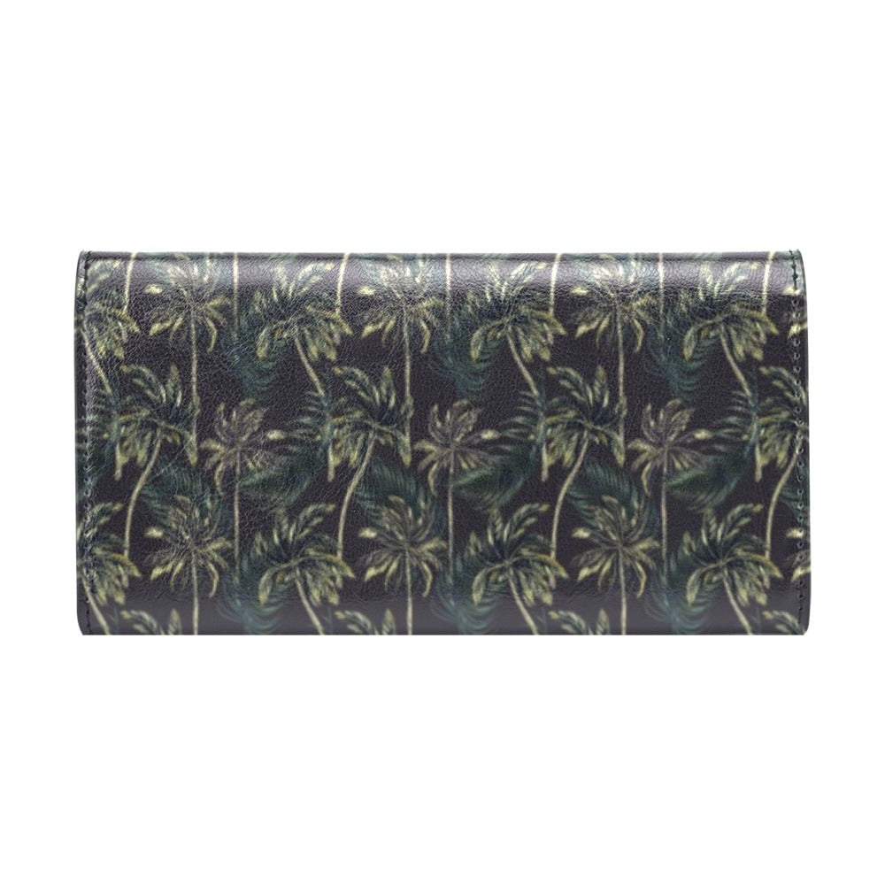 Palm Tree Background Design Print Women's Trifold Wallet