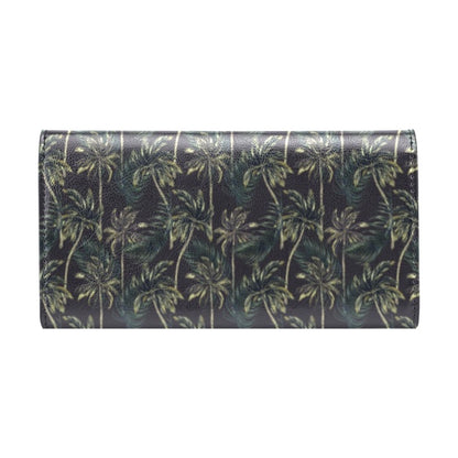 Palm Tree Background Design Print Women's Trifold Wallet