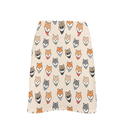 Shiba Inu Print Design LKS3010 17" Golf & Pickleball Skort with Pockets