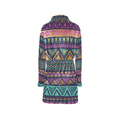 Multicolor Tribal aztec Women's Fleece Robe