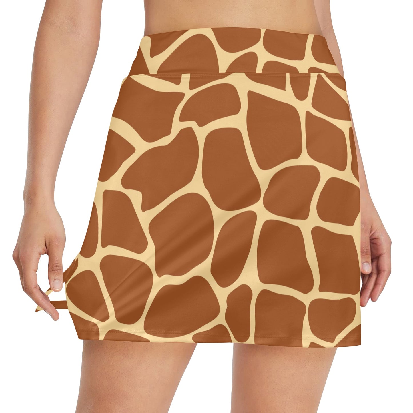 Giraffe Texture Print 17" Golf & Pickleball Skort with Pockets