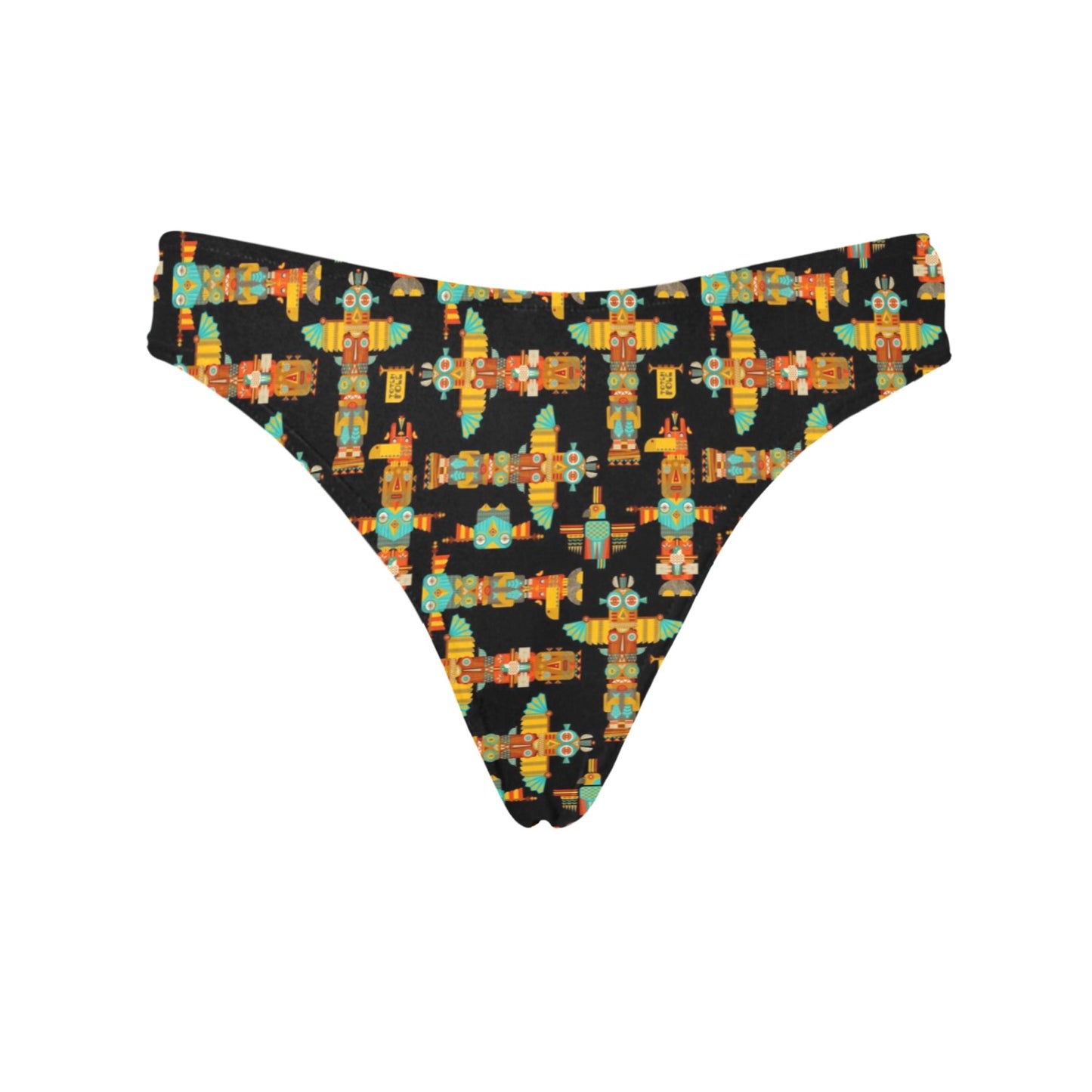 Totem Pole Cartoon Print Women's Thongs