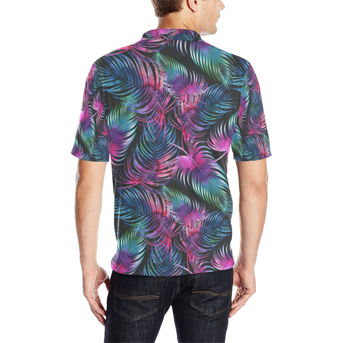 Palm Leaves Pattern Print Design PL010 Men Polo Shirt