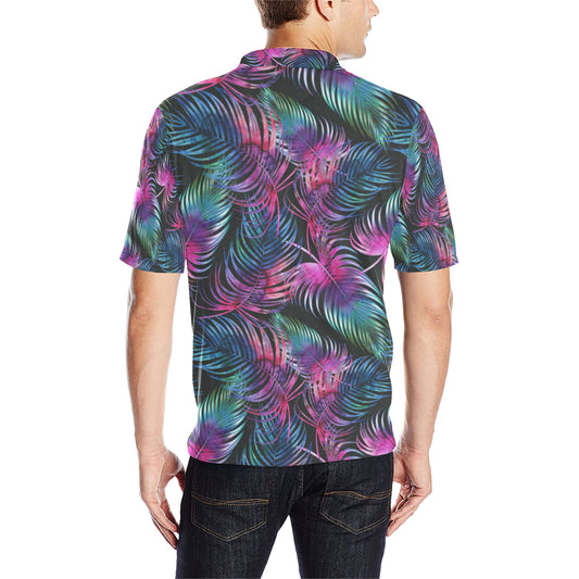 Palm Leaves Pattern Print Design PL010 Men Polo Shirt
