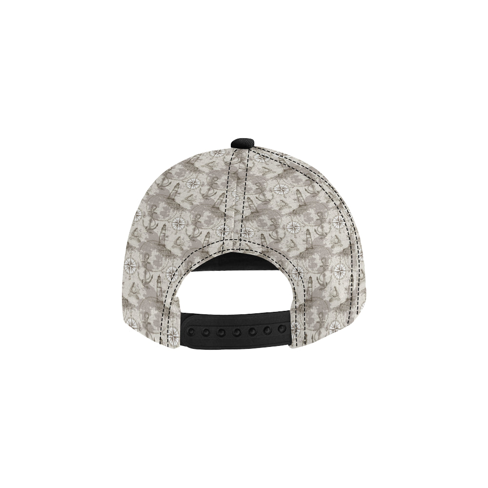 Nautical Map Design Themed Print Snapback Cap