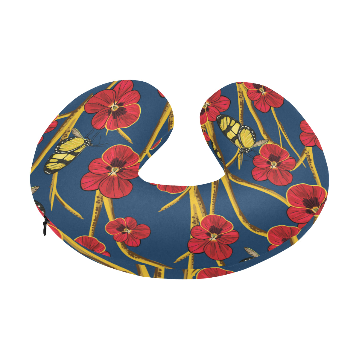 Pansy Pattern Print Design A01 U-Shaped Travel Neck Pillow